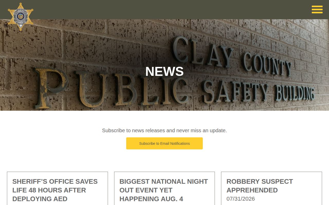 Clay County Sheriff dated news archive
